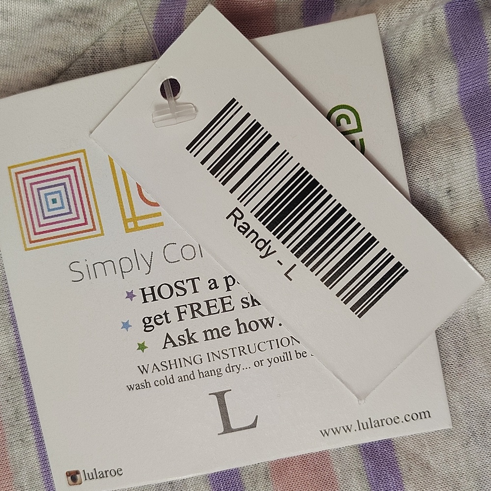 LuLaRoe Randy Multicolor Striped Top - Picture 5 of 13
